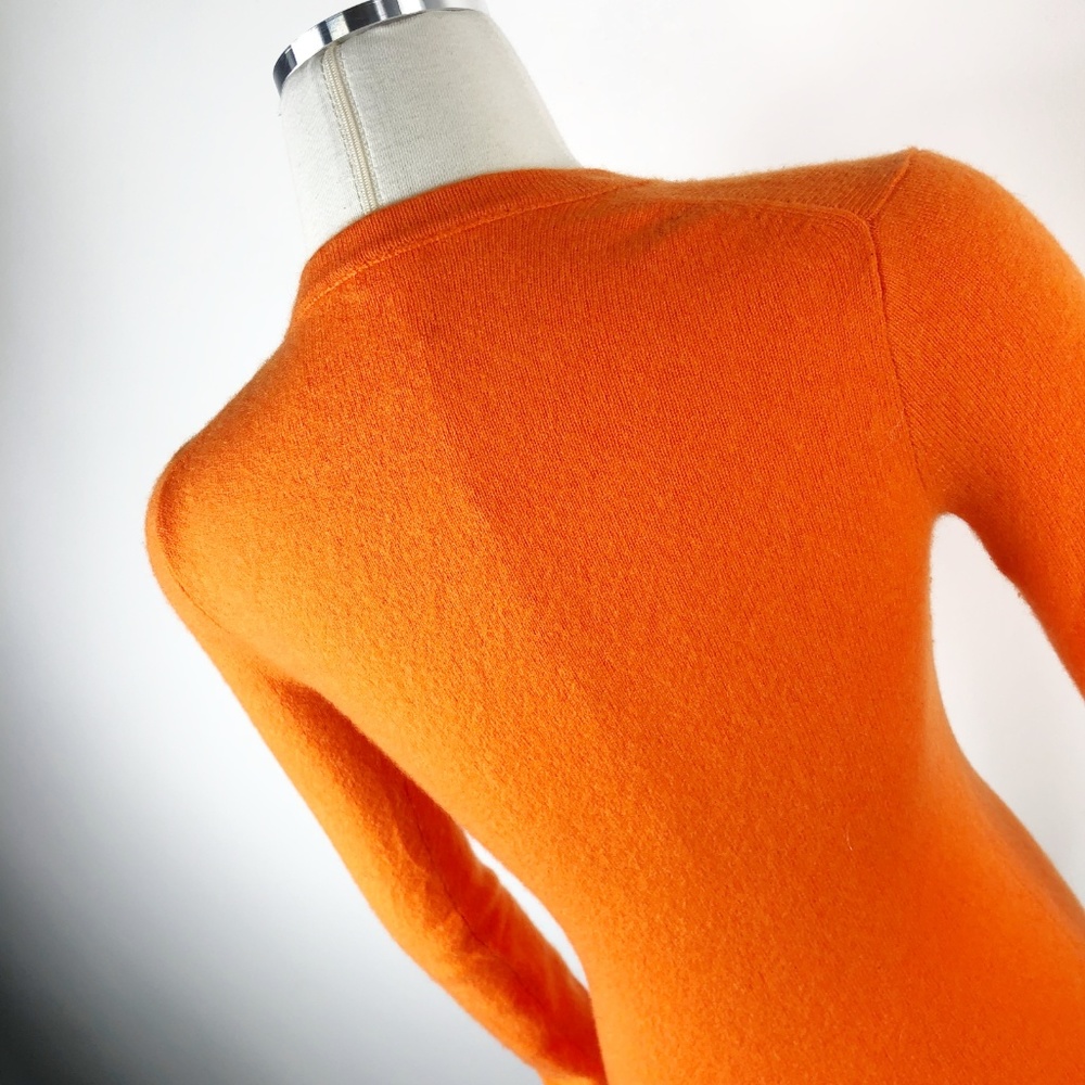 J.Crew Orange Cashmere Crewneck Fitted  Sweater XS - Picture 7 of 8